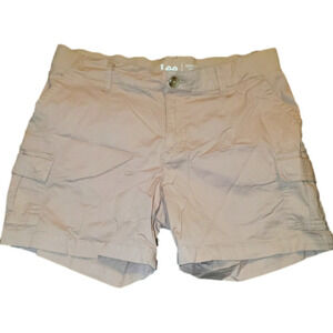 Lee Regular Fit Short Rise Creamy Pink Elastic Waist Shorts - Size 12